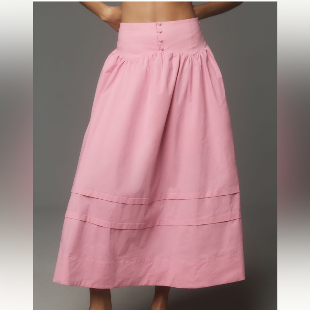 Anthropologie Maeve Button-Waist Midi Skirt Women’s Size Small